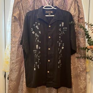 Nat Nast Black Shirt with White Embroidery